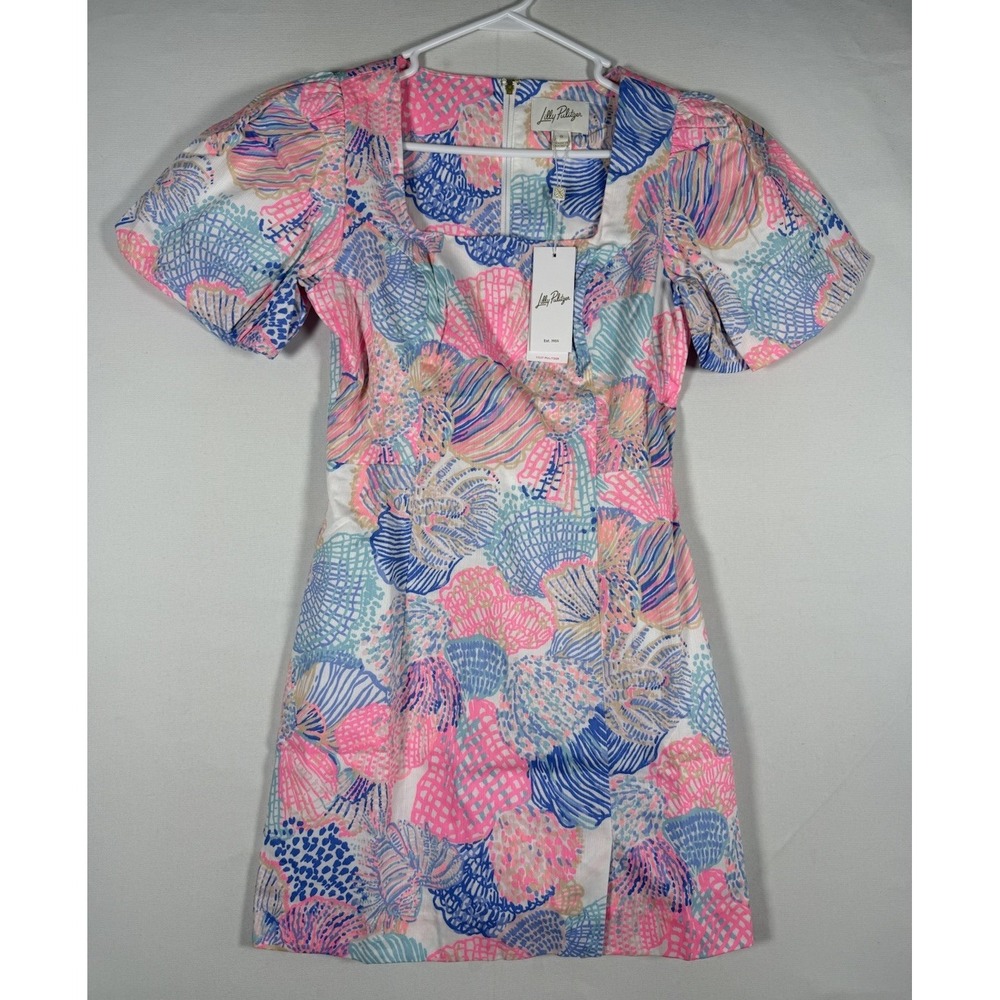 NWT Lilly Pulitzer Kalinara Sleeved Romper Womens 0 Multi Roar of The Seas $228